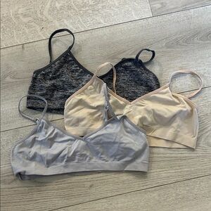 Girls Seamless Bralette Set - Black, Cream, Gray